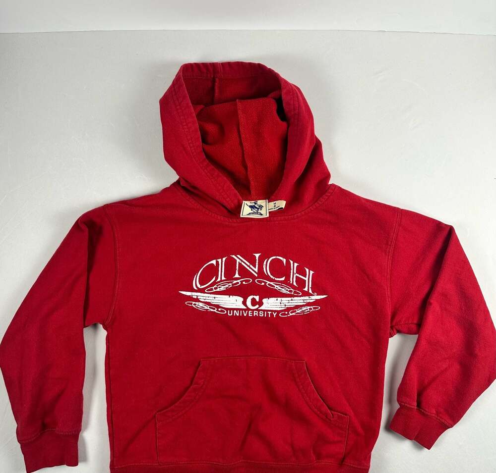Cinch University Youth Red Pullover Logo Hoodie
